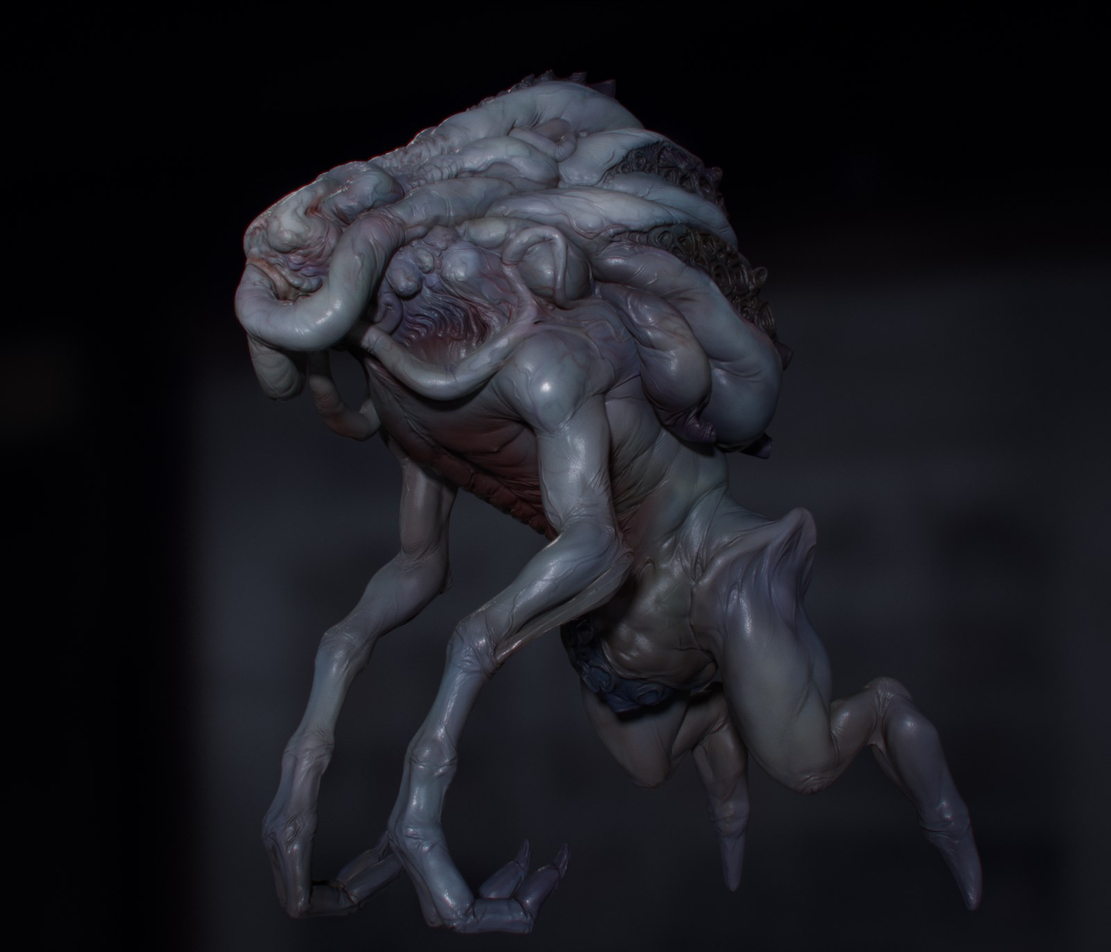 Upper body — wet skin & fold detail